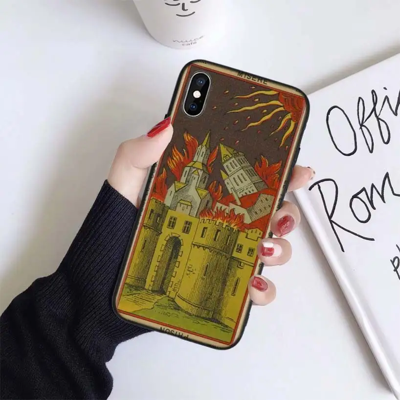 BS287-5 Чехол для чтения карт Таро для Apple iphone 11 Pro XR XS Max X 7 8 6 6S Plus 5 5S SE Черный силиконовый чехол для телефона - Цвет: BS287-5