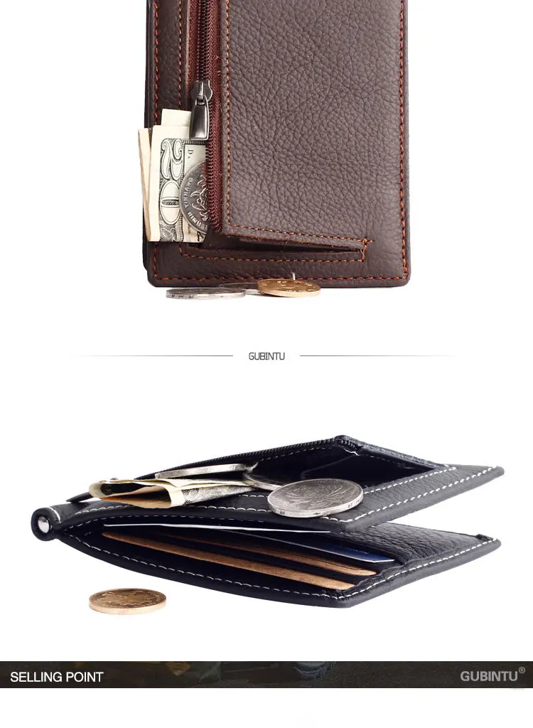 couro genuíno masculino bolsa mini vintage fino carteiras