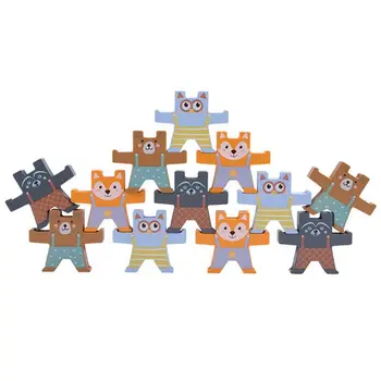 

Wooden Stacking Games Bear Interlock Toy Balancing Blocks Kids Educational Toys Bear Interlock Toy