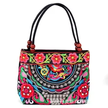 Осенняя новая стильная женская сумка с вышивкой в этническом стиле, сумка брезентовый мешок с цветочной вышивкой