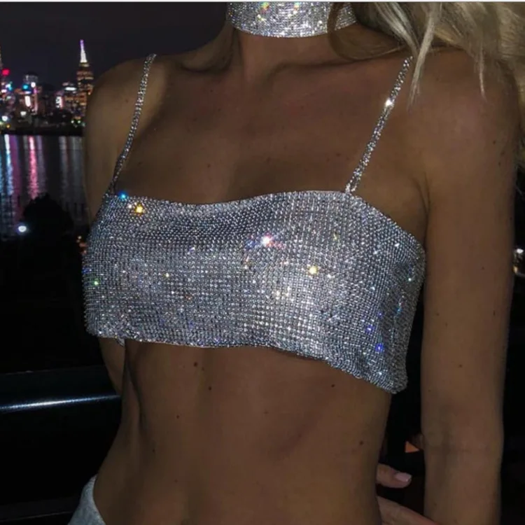 Весна горячая Распродажа Новая Мода Tide Diamond укороченный топ женский сплошной полый короткий жилет женский топ сексуальный стильный ropa mujer ZK440