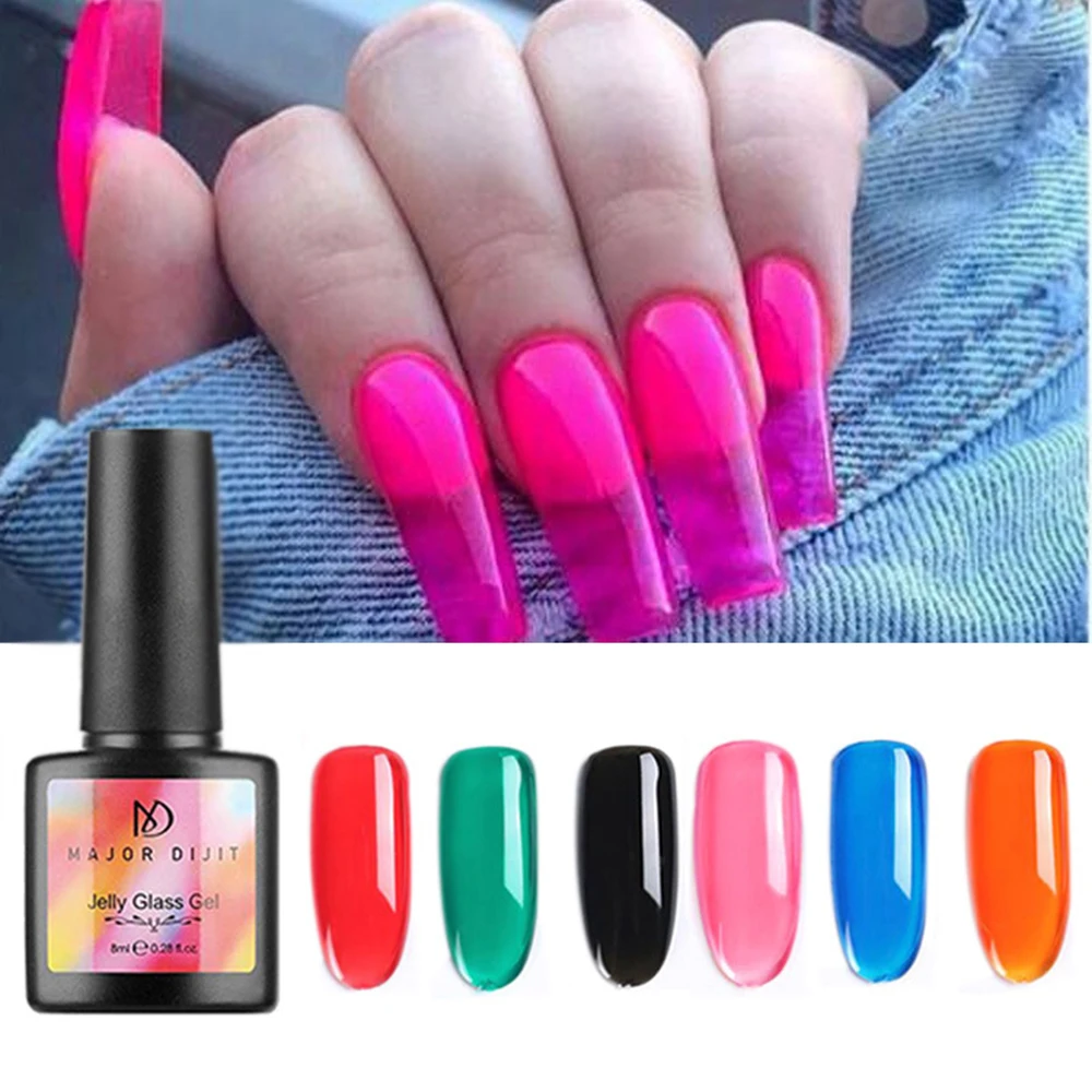 

6 Colors Nail Gel UV Nail Polish Jelly Glass Gel Soak Off Varnish Manicure Mirror Effect Nail Art Tool