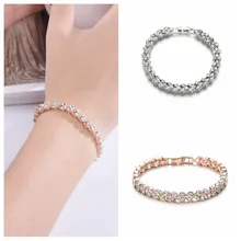 Изысканный Хрустальный Браслет в римском стиле, очаровательный браслет в форме сердца со стразами, свадебный браслет для невесты, изысканный браслет, ювелирное изделие 1