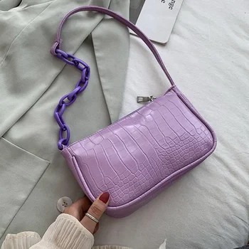 

Fashion Crocodile Pattern Bags MINI PU Leather Shoulder Bags For Women 2020 Chain Design Luxury Hand Bag Female Travel