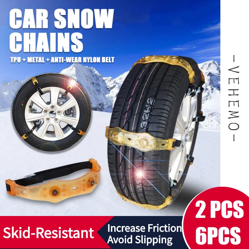 

Durable Snow Chain Tire SUV Metal TPU Thickened Anti-Skid Chains Snow Tire Belt Universal