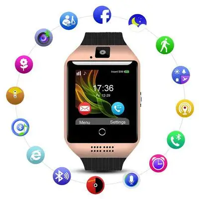 

Bluetooth Smart Watch Q18 Touch Screen Smart Watches with Camera SIM/TF Card Slot Sports Fitness Tracker Smartwatch for Men