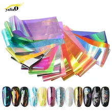 YALIAO Nail Art bonbons transfert autocollant 10 pièces holographique ongles feuilles étoilé papier manucure autocollant bricolage accessoires de décoration(China)