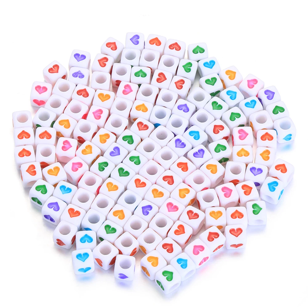 

100Pcs Acrylic Cube Beads Mixed Russian Alphabet Letter for DIY Baby Teether Child Kids Craft Material Accessories