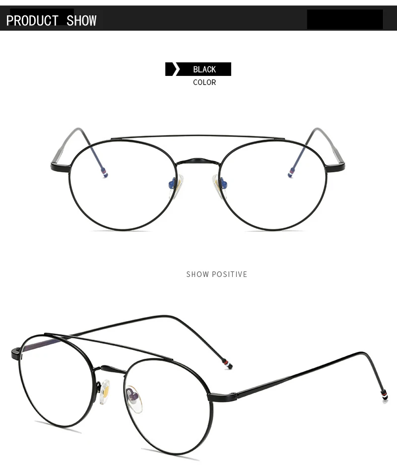 Zilead, круглые очки с двойным лучом, оправа для женщин и мужчин, металлические прозрачные линзы, оптические очки, простые очки