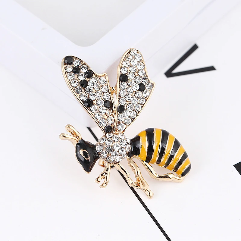 Rhinestone Enamel Bee Brooch Fashion 1 Pc Insect Brooch Pin Scarf Corsage Jewelry Gift