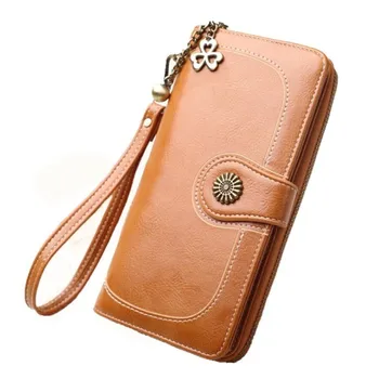 

2020 Name Engrave Women Wallets Fashion Long Leather Top Quality Card Holder Classic Female Purse Zipper Brand Wallet For Women