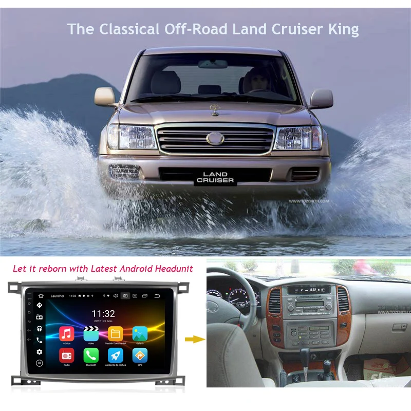 SilverStrong Android10.0 10 1 дюймов LC100 автомобильный DVD навигатор для Toyota Land Cruiser100 LX470 GPS