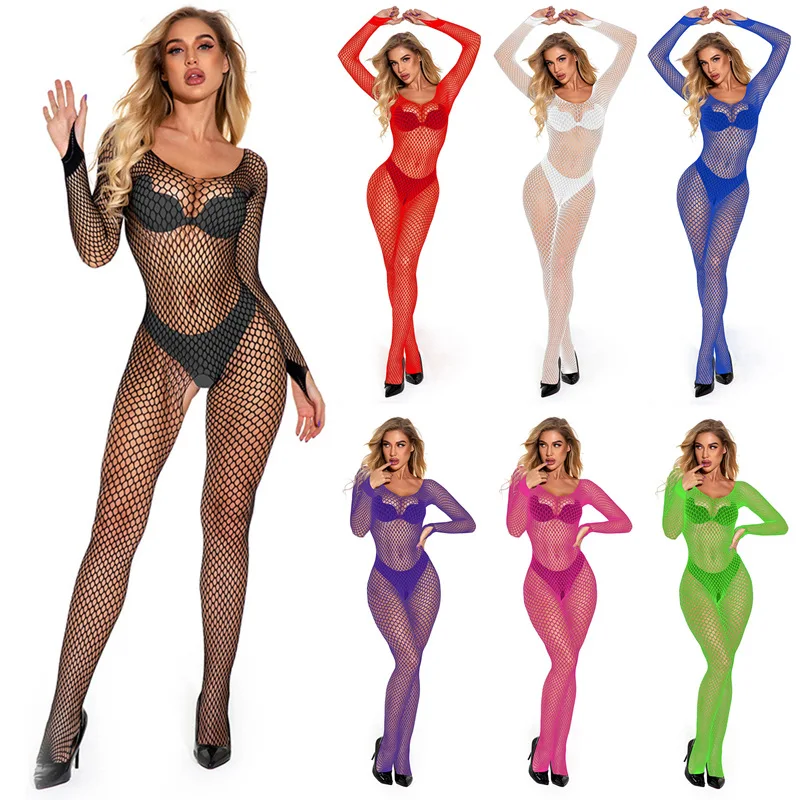 XXXL Plus Size Bodystockings Women Sexy Open Crotch Catsuit Bodysuit Mesh Fishnet Tights Erotic Lingerie Sleepwear Jumpsuit-women underwear sexy lingerie women jumpsuit