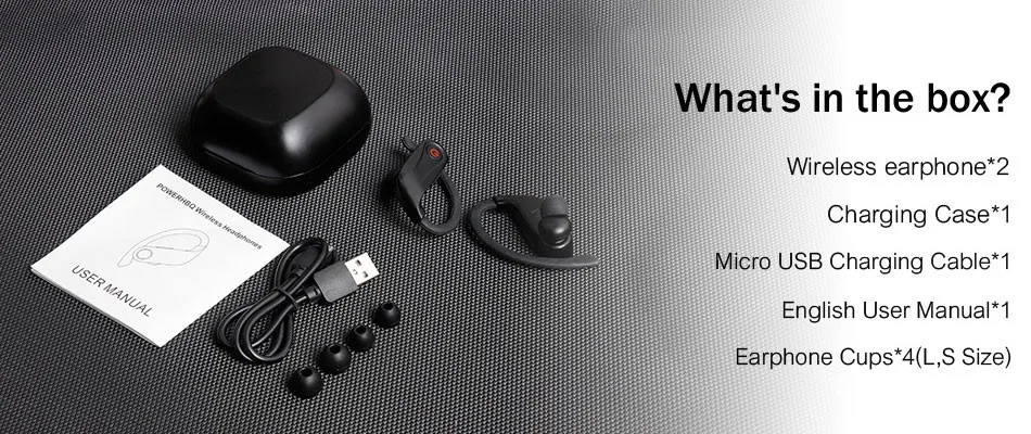 TWS Bluetooth V5.0 наушник с зацепкой на ухо беспроводные наушники спортивные наушники с 950 мАч зарядным чехлом для iPhone Android телефон