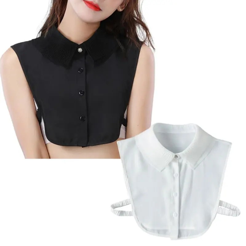 Женская многослойная шифоновая рубашка с отложным воротником и пуговицами, стразы