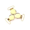 10Pcs Gold Round Shape Pacifier Suspender Clips Baby Pacifier Holder Crafts With Plastic Insert for 25mm Ribbon 5