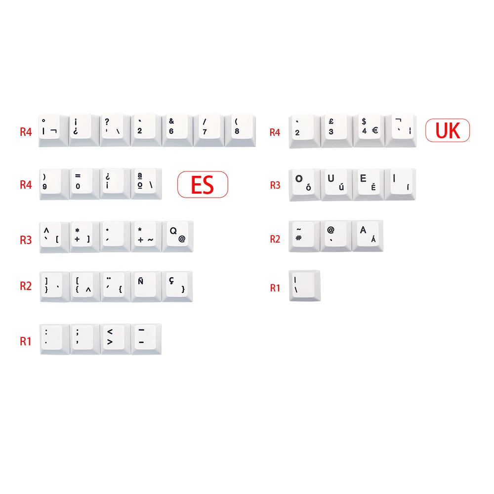 Iso Pbt Dye Subb Perfil Keycaps Tecla Cap Teclado Alemão Francês Italiano Espanha Reino Unido Qwertz Azerty mx - Imagem 5
