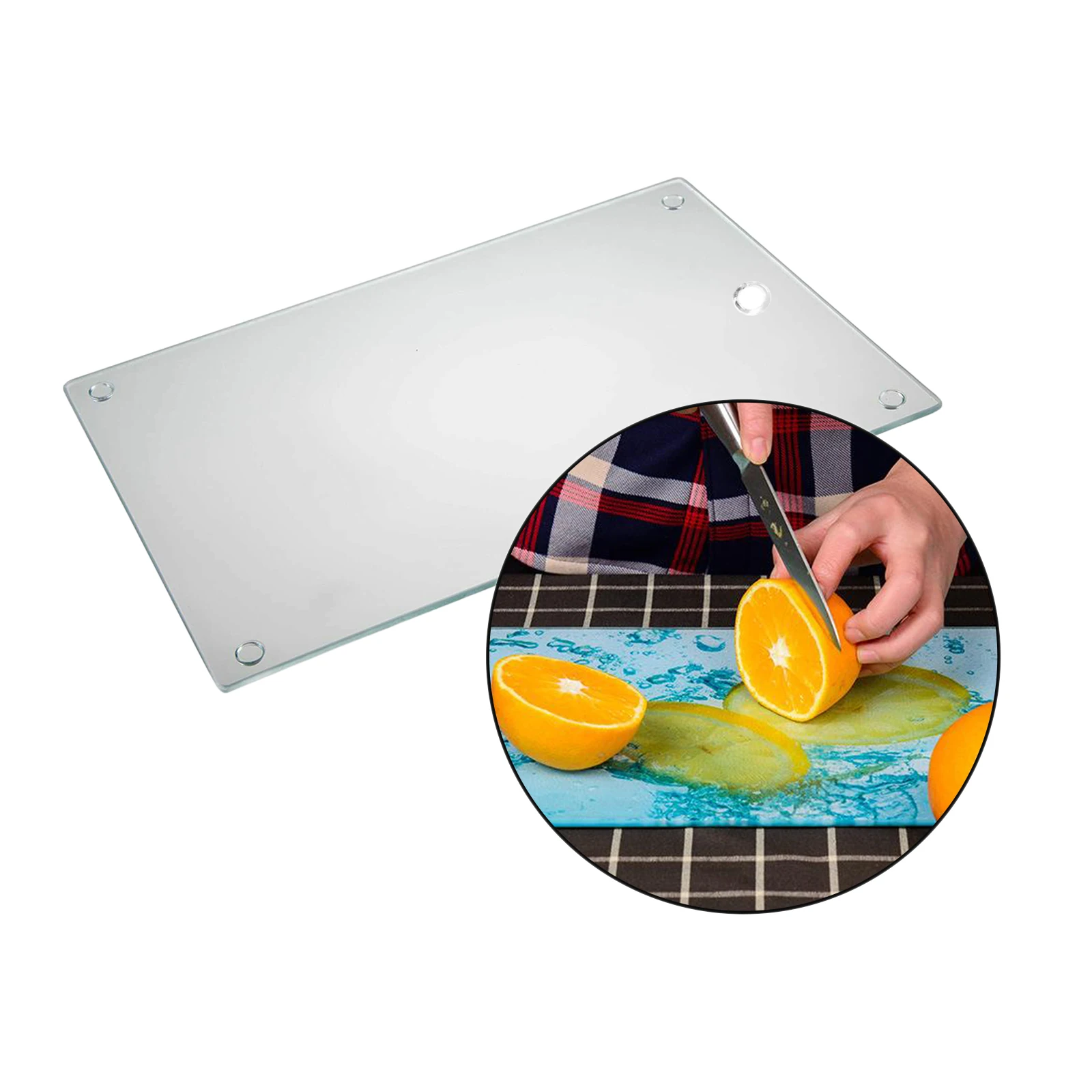 40x30cm Tempered Glass Kitchen Chopping Board Anti-Scratch Shatter Resistant, Also Can Be Used As a Cutting Mat, Cheese Plate
