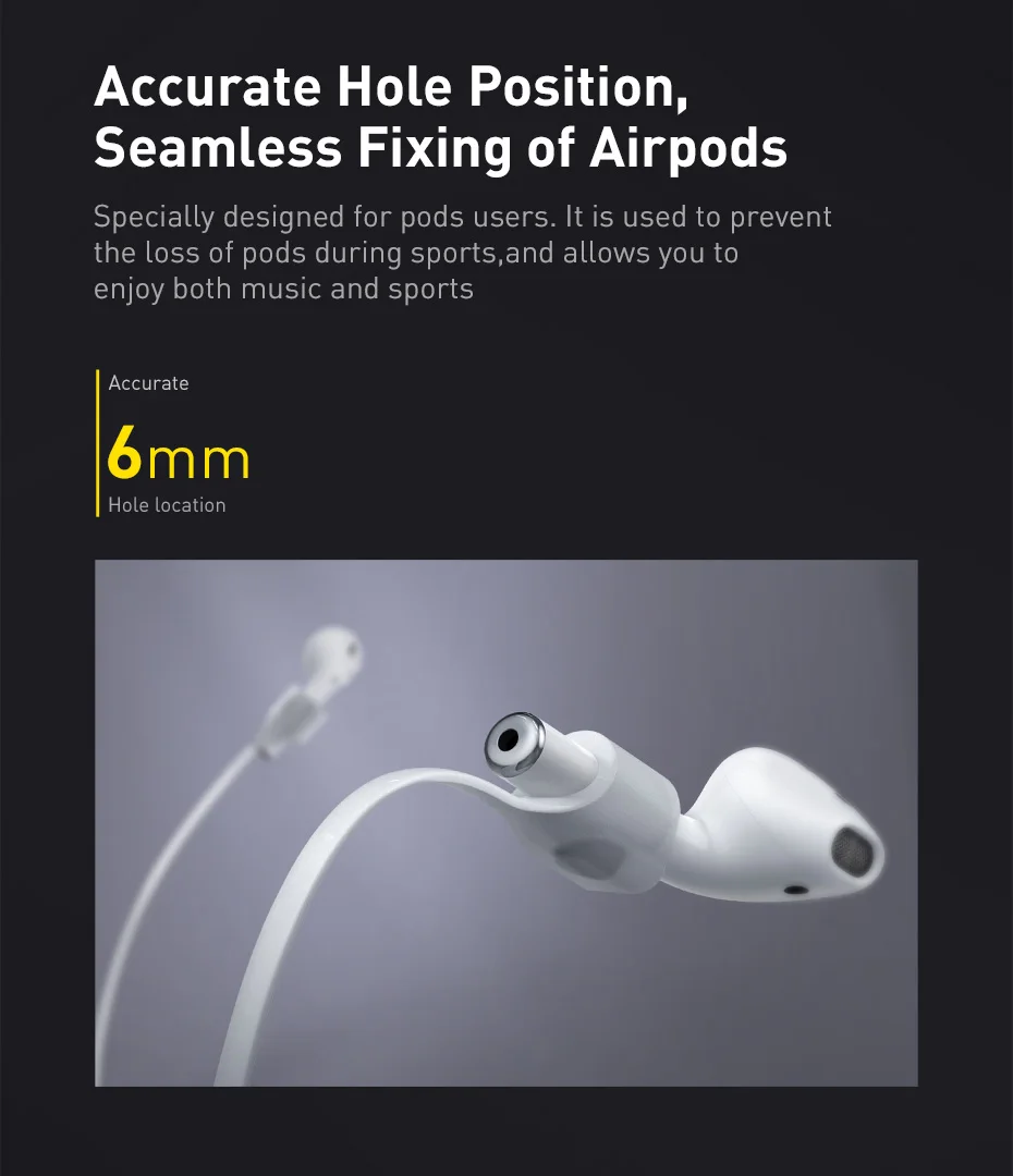 Baseus магнитный ремешок для наушников для Apple Airpods Airpod Earpod кабель шнур силиконовый анти-потеря петля веревка для Air Pods