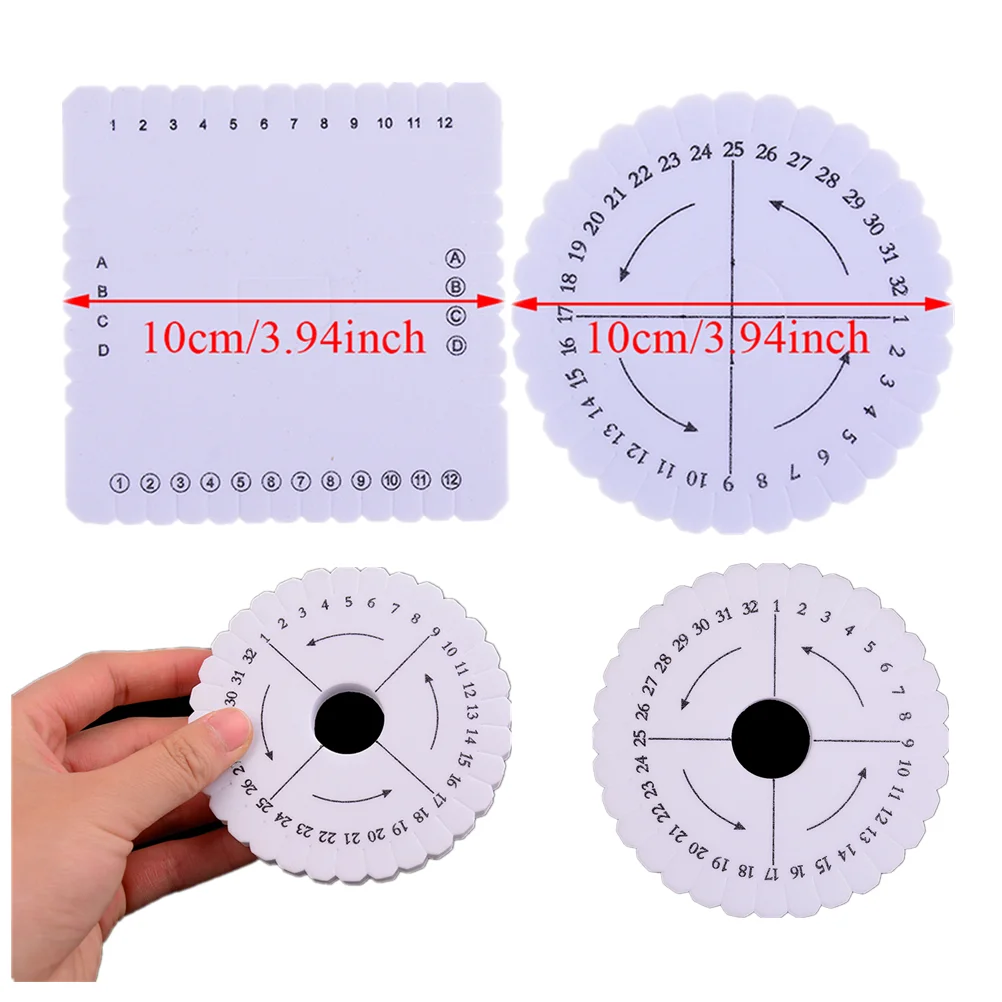 2Pcs Round Square Bracelet Knitting Kumihimo Disc Disk Tray Braided Rope Knot Knitting Weaving Jewelry Desgin Board 2 Sizes