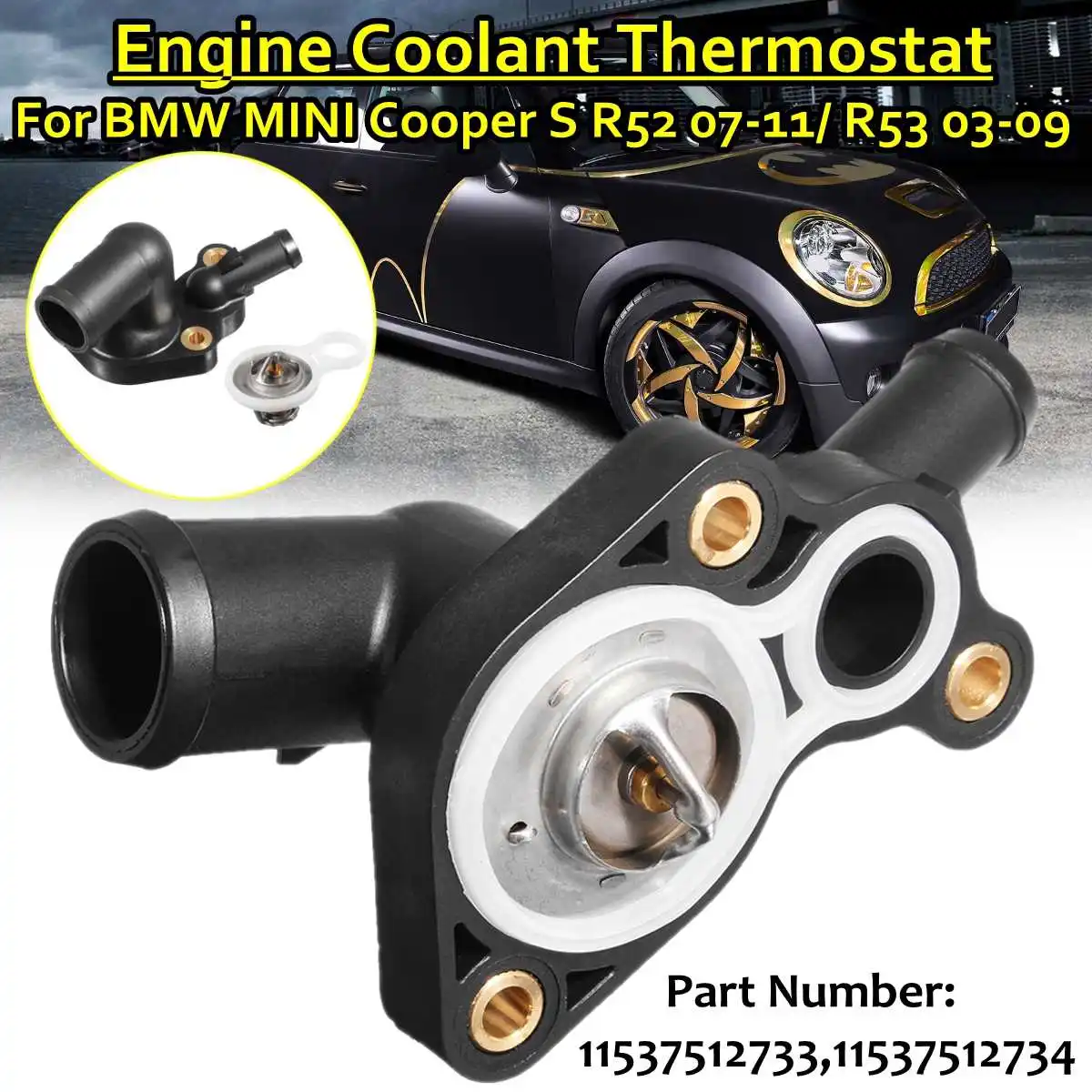 Febi Bilstein 47547 Thermostat Coolant for Mini R50 R52 R53 COOPER S ONE 1.6
