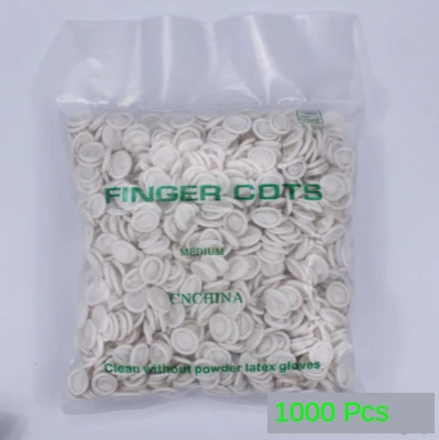 1000 Pcs Disposable Fingertips Protector Gloves Rubber Non-slip Finger Cover Cots white Durable Tool 3