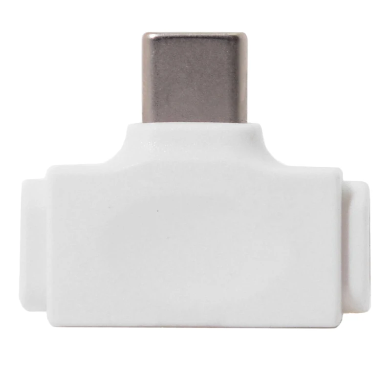 С эффектом приближения C зарядкой Micro-USB 2,0& для Apple интерфейс Женский к USB 3,1 Тип C или передачи данных со штекером адаптер 2 в 1 для телефонов и планшетов - Цвет: White