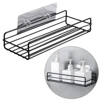 

iron wall-mounted racks Japanese-style wrought free punching bathroom storage rack storage shelf shower wall shelf kitchen rack