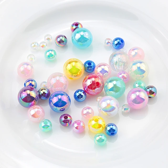 6/8/10MM Shiny AB color resin pearls beads Imitation Pearls beads