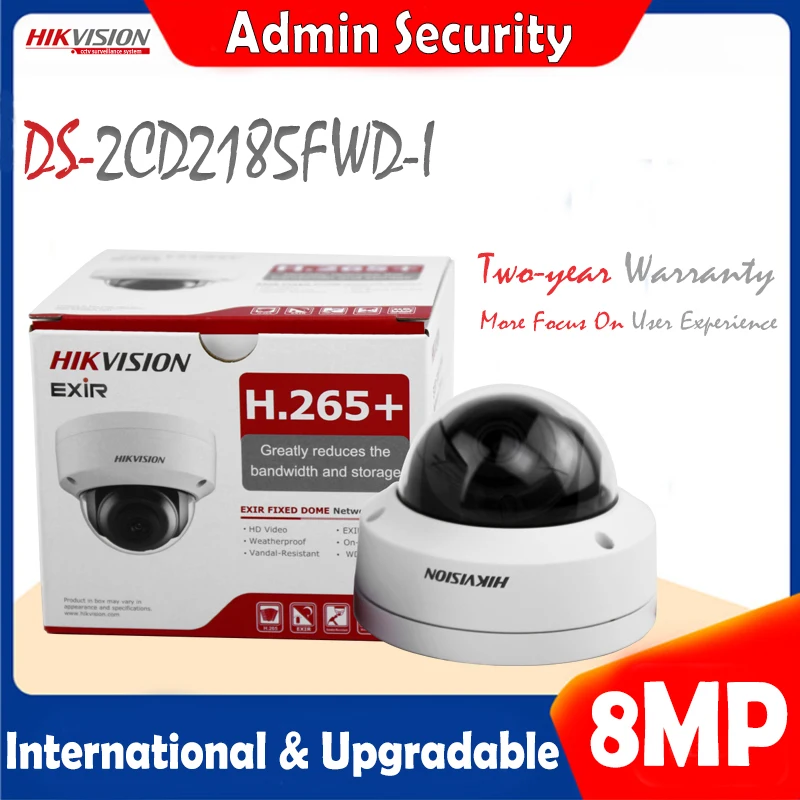 Hikvision DS-2CD2185FWD-I английская версия IP 8MP купольная ИК-камера POE безопасности HD мини белая купольная 4K CCTV камера наружная P2P ONVIF