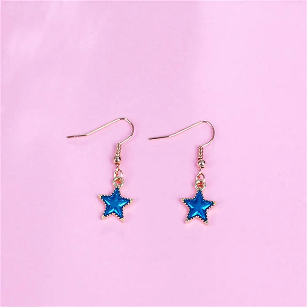 New fashion blue star moon long earrings female models girls pendant earrings temperament jewelry - Окраска металла: 8