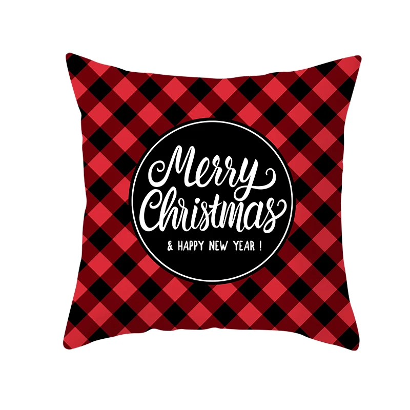Fuwatacchi веселый рождественский подарок чехол для подушки из полиэстера в красную клетку украшения, накидка для подушки, для украшения дома, дивана наволочка подушки 45X45 см - Цвет: PC11156
