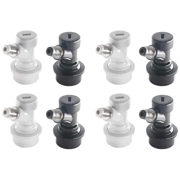 

Ball Lock Keg Disconnect 4 PAIR MFL - Homebrew Beer Cornelius Keg Ball Lock Disconnect 4 Gray Gas, 4 Black Liquid