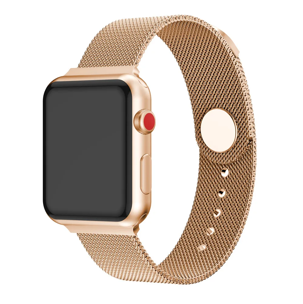Ремешок из нержавеющей стали для Apple Watch 42 мм 38 мм 44 мм 40 мм Миланская петля ремешок для iwatch 5 4 3 21 двойной магнитный ремешок