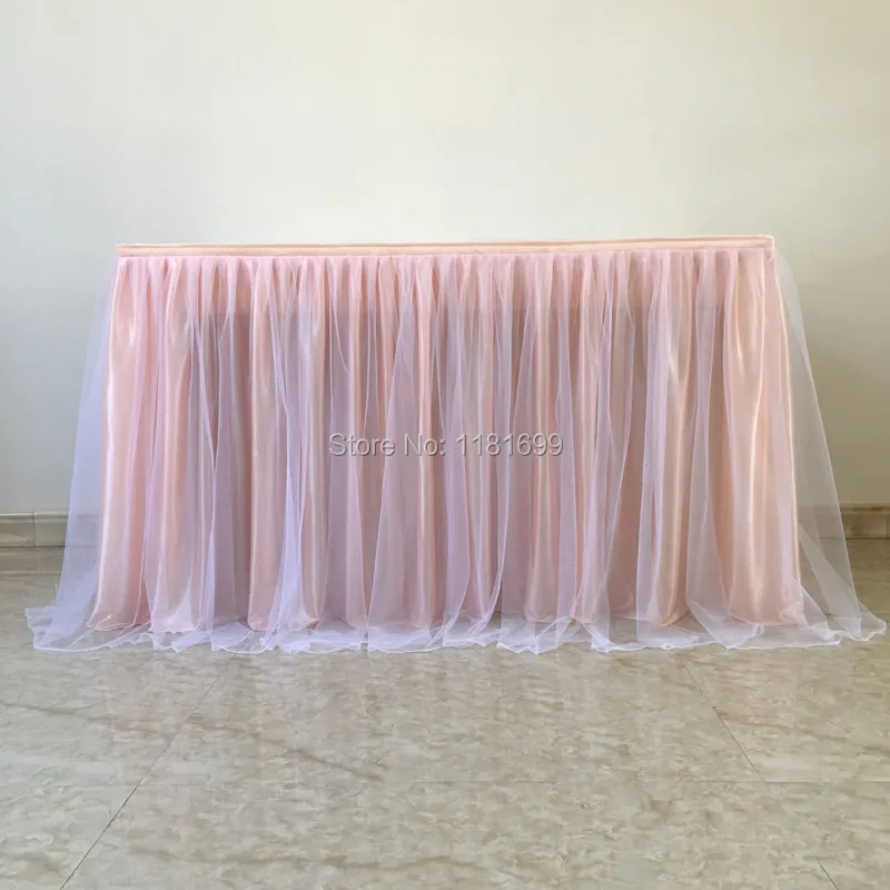 Wedding Decoration Dessert Table Check-in Table 2 Layers Skirt Birthday Party Tablecloth Accessories Sweets Decor