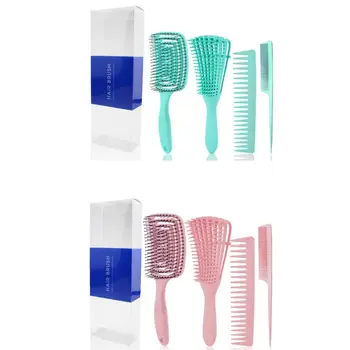 

4pcs Anti-Static Comb Detangling Hair Brush Scalp Massage Wide Tooth Tail Combs Hairdressing Styling Tools for Salon Home Use