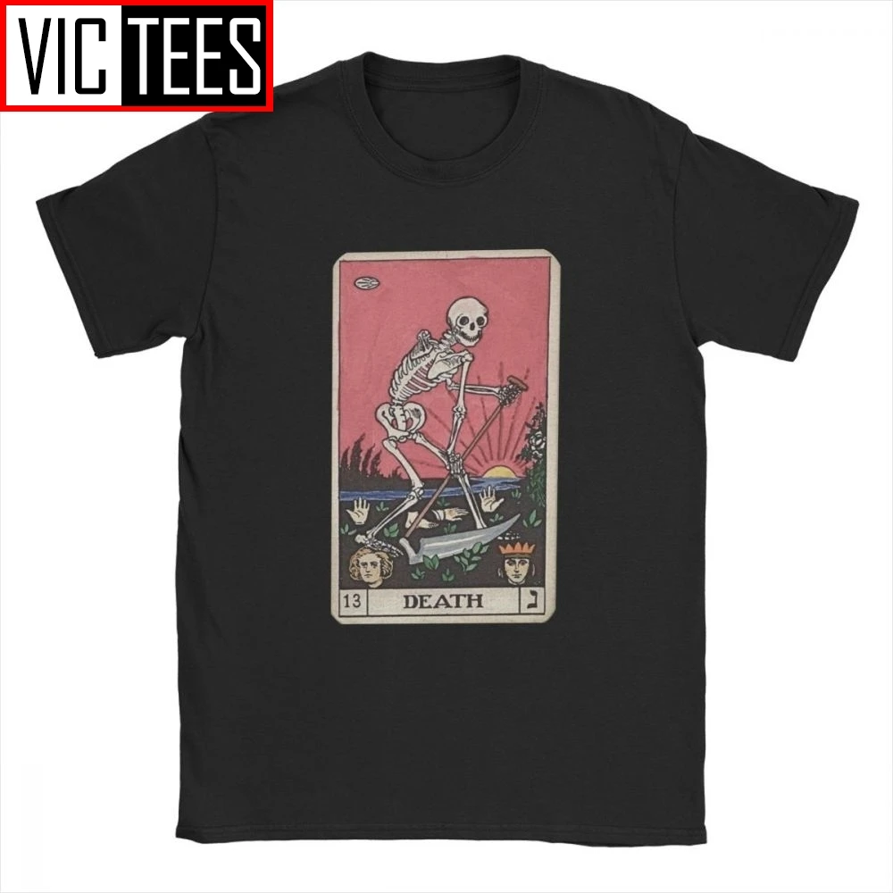 Death Tarot T-Shirt for Men 100 Premium Cotton T Shirts Major Arcana Halloween Spooky Skeleton Creepy Tee Shirt Europe Death Tarot T-Shirt for Men 100 Premium Cotton T Shirts Major Arcana Halloween Spooky Skeleton Creepy Tee Shirt Europe