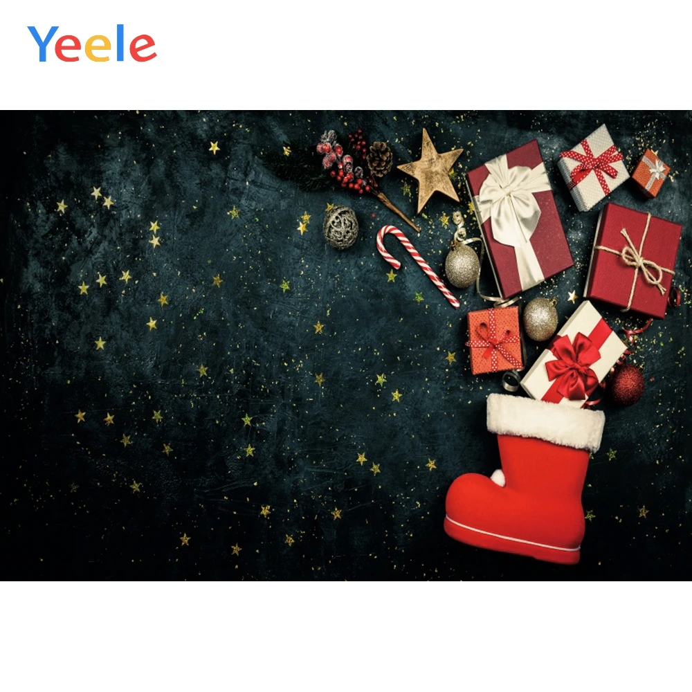 

Yeele Christmas Gift of Boot Backgrounds For Photography Winter Snow Snowman Gift Baby Newborn Portrait Photo Backdrop Photocall