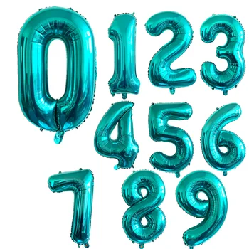 

Tiffany Blue Number Balloons 32 Inch Foil Balloons Happy Birthday Party Decor Ball Baby Shower Wedding Decoration Supplies