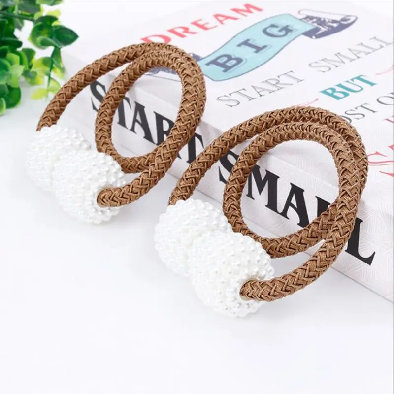 1 Pair Pearl Clip Magnetic Curtain Tieback Curtain Tieback Clips Holders Ball Hanging Buckle Tie Back Curtain Home Decoration