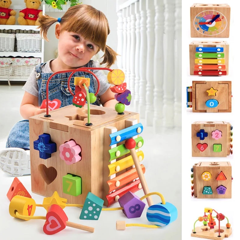 

Montessori Math Toys Numbers Pairing Wooden Beads Maze Clock House Develop Intelligence Puzzle Game Education Toys For Children