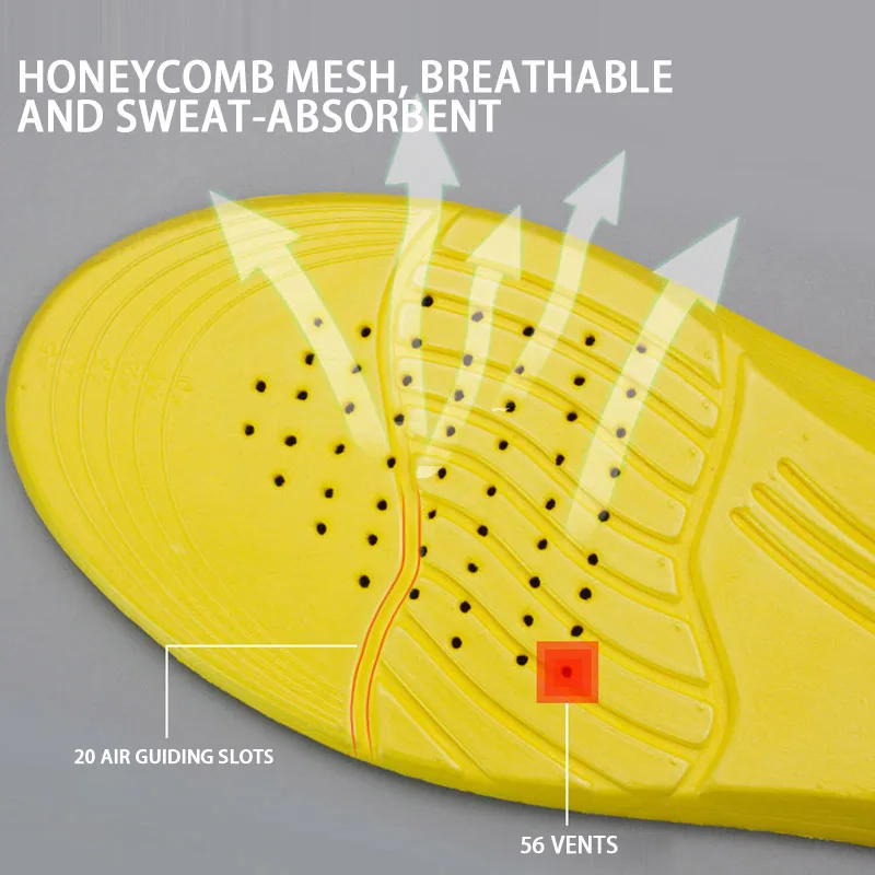 Спортивные беговые стельки из пены с эффектом памяти для ног, стельки для обуви с поддержкой свода стопы, дышащие ортопедическая прокладка для мужчин и женщин
