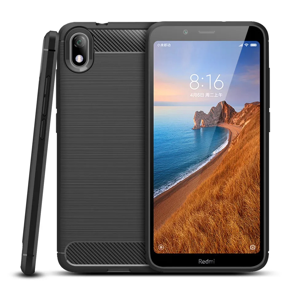 

Redmi 7A Phone Case For Xiaomi Redmi 7A CASE bumper on Cover Carbon Fiber soft Silicon Anti-knock Case For Redmi 7 Capa
