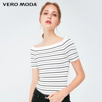 

Vero Moda Women's Spring Large Collar Striped Slim Fit Sweater| 318345501