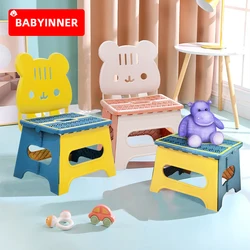 BABYINNER – tabouret pliant en plastique pour enfants, petit banc Portable avec dossier, tabouret de marche Portable pour nourrissons 