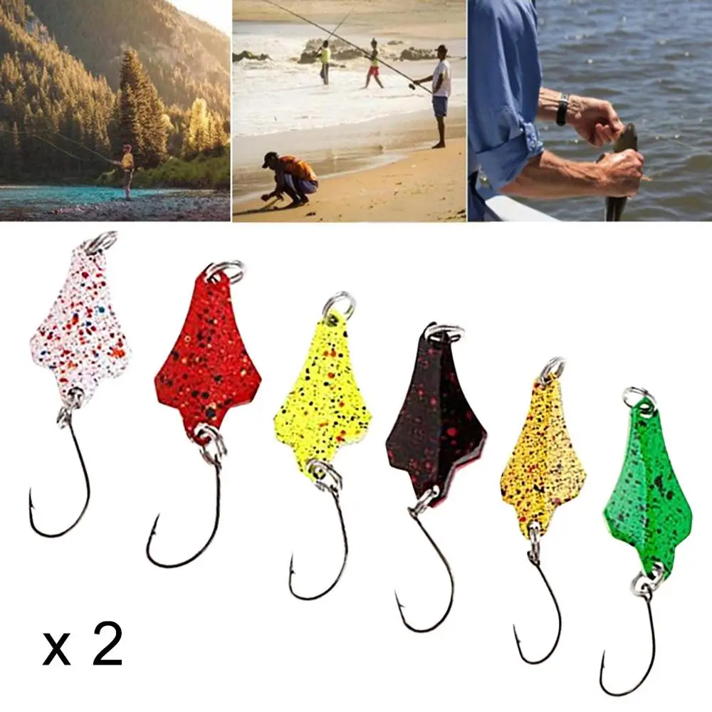 12pcs Fishing Lures Classic Triangular Shape Spoon Trout Metal UIStepper Baits Bass Tackle Crankbait Simulation Bait | Спорт и
