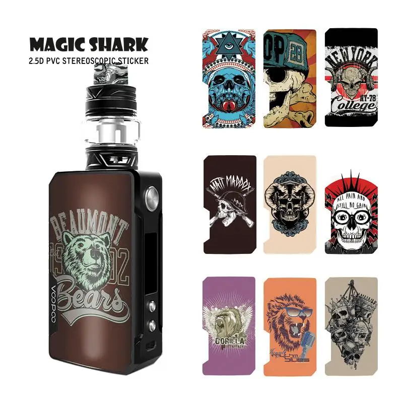 Magic Shark Hot Sale Skull Lion Bear Beast Case Cover Sticker 2.5D Stereo Film Skin for Voopoo Drag II 2 061-070 | Мобильные