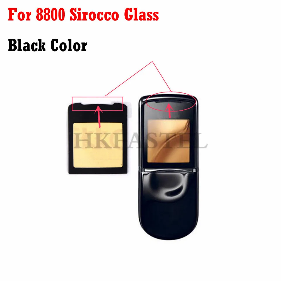 Hkfatel Высокое качество ЖК-зеркало для Nokia 8800/8800SE 8800 SE 8800 Sirocco зеркальный дисплей экран объектив защитное стекло+ клей - Цвет: 8800SE Black Color