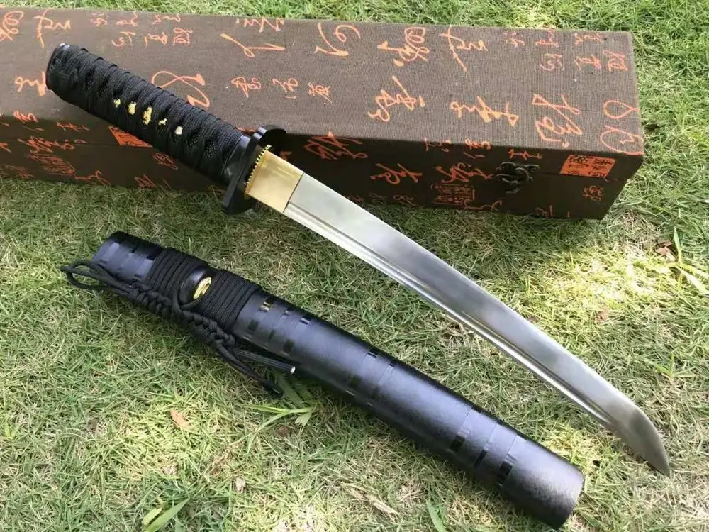 Details about   Japanese Wakizash Sword Ninja Katana Sharp High Manganese Steel Blade Full Tan 