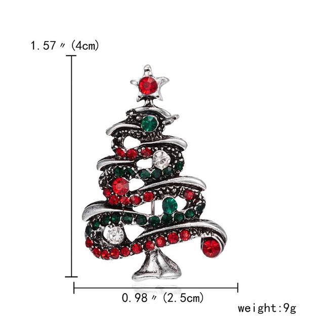 Christmas Tree Brooches for Women Rhinestone Inlay Fashion Jewelry Festival Brooch Pins Good Gift Winter Coat Cap Brooch Pin